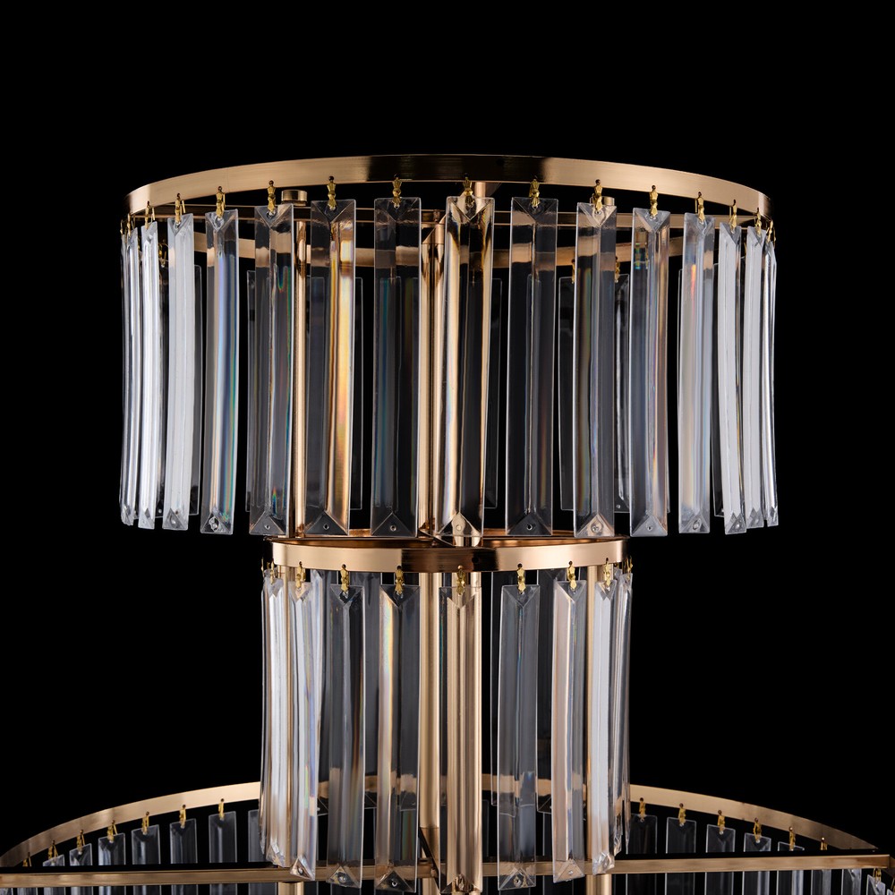 Five-Tier Crystal Flower Stand - Modern Electroplated Iron Display Rack US