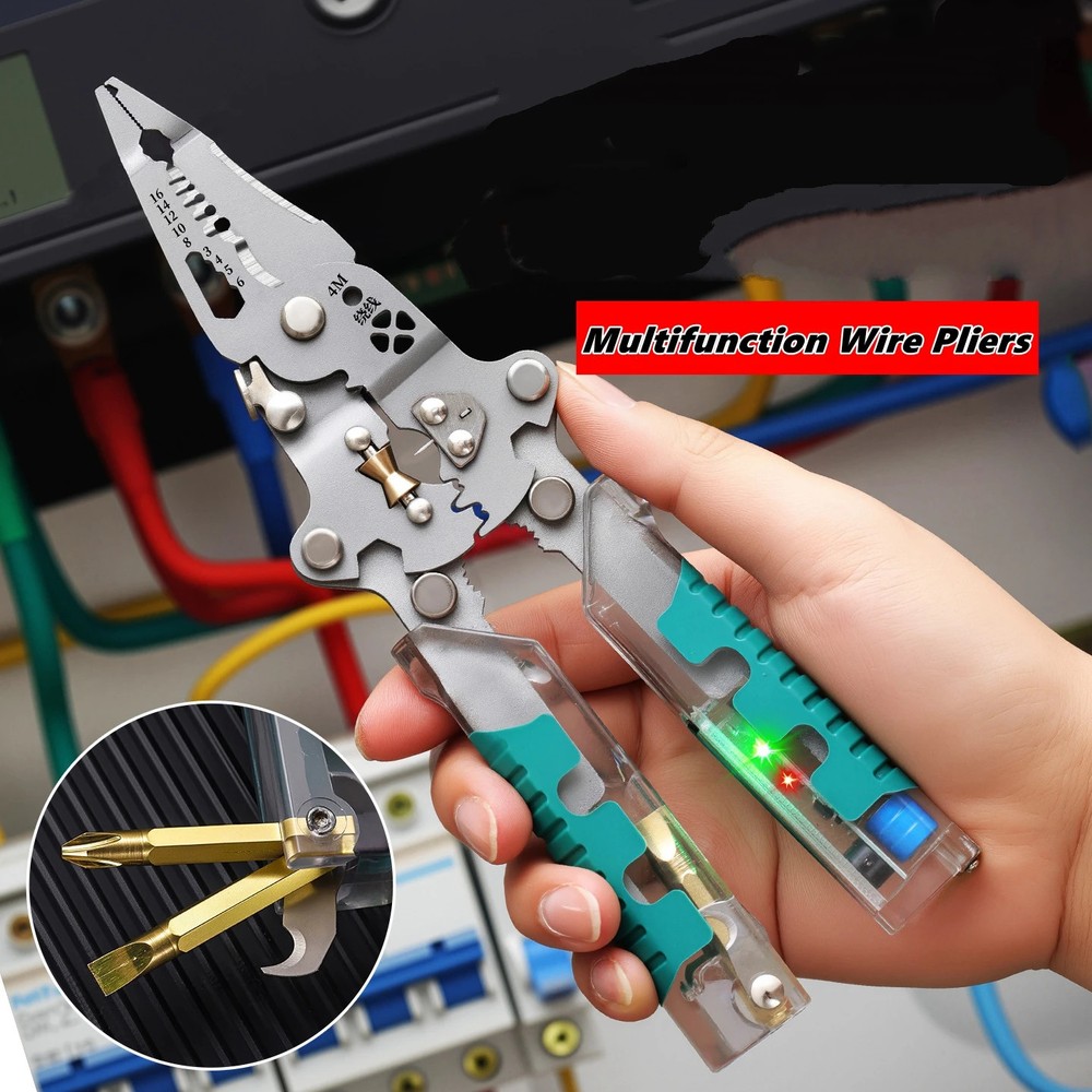 Multifunctional Foldable Wire Stripper and Crimping Pliers