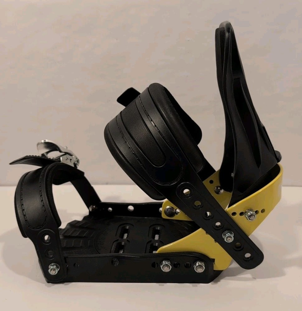 Technine Snowboard Bindings Size Small (Men’s 6–8) Black w/ Yellow – Adjustable