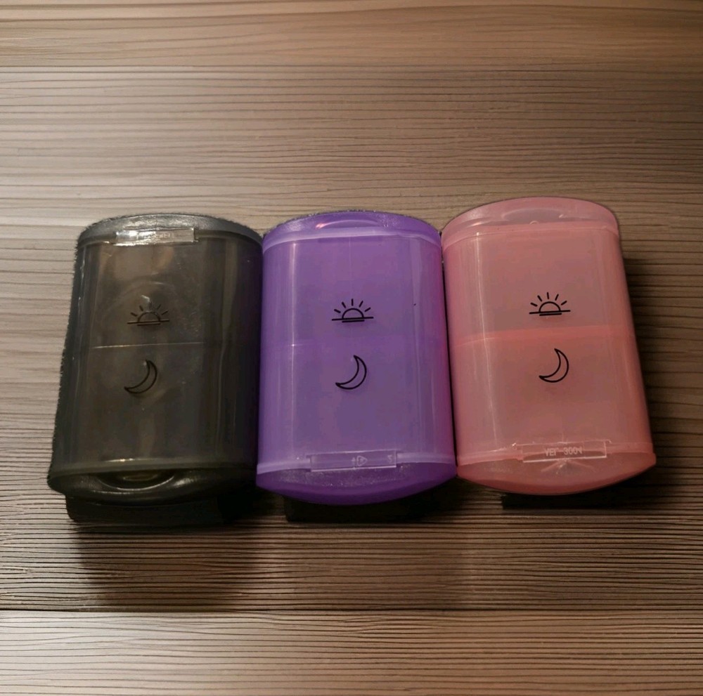 3 Pack Travel Pill Case Night and Day