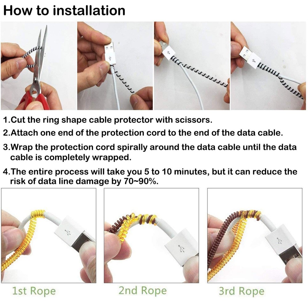 Cable Protector/Wire Repair/Pets Chew Cable Protector/Headphone Saver, 8 Pc S...