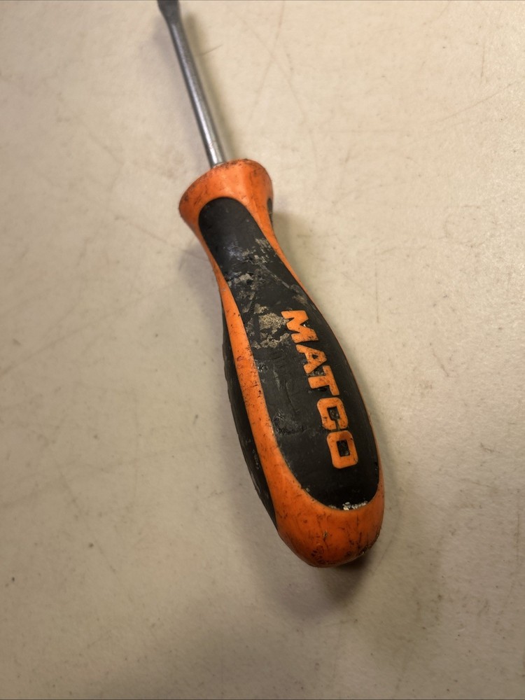 Matco Tools - Flat Tip Screwdriver, Orange/Black Handle Screwdriver
