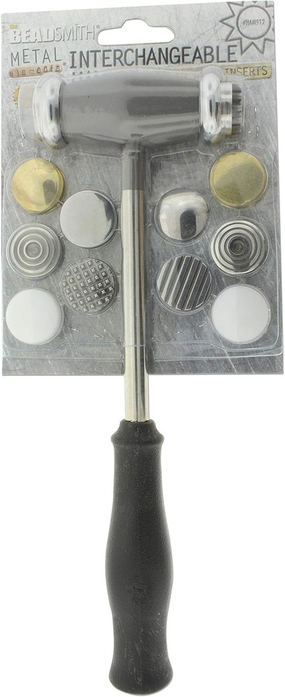 Beadsmith Interchangeable Texture Hammer - 12 Faces for Metal Texturing