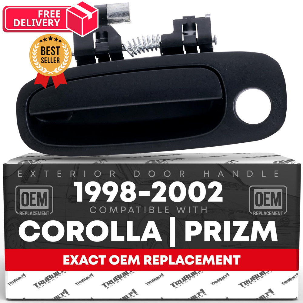 Exterior Front Driver Door Handle Replacement - Side, Black