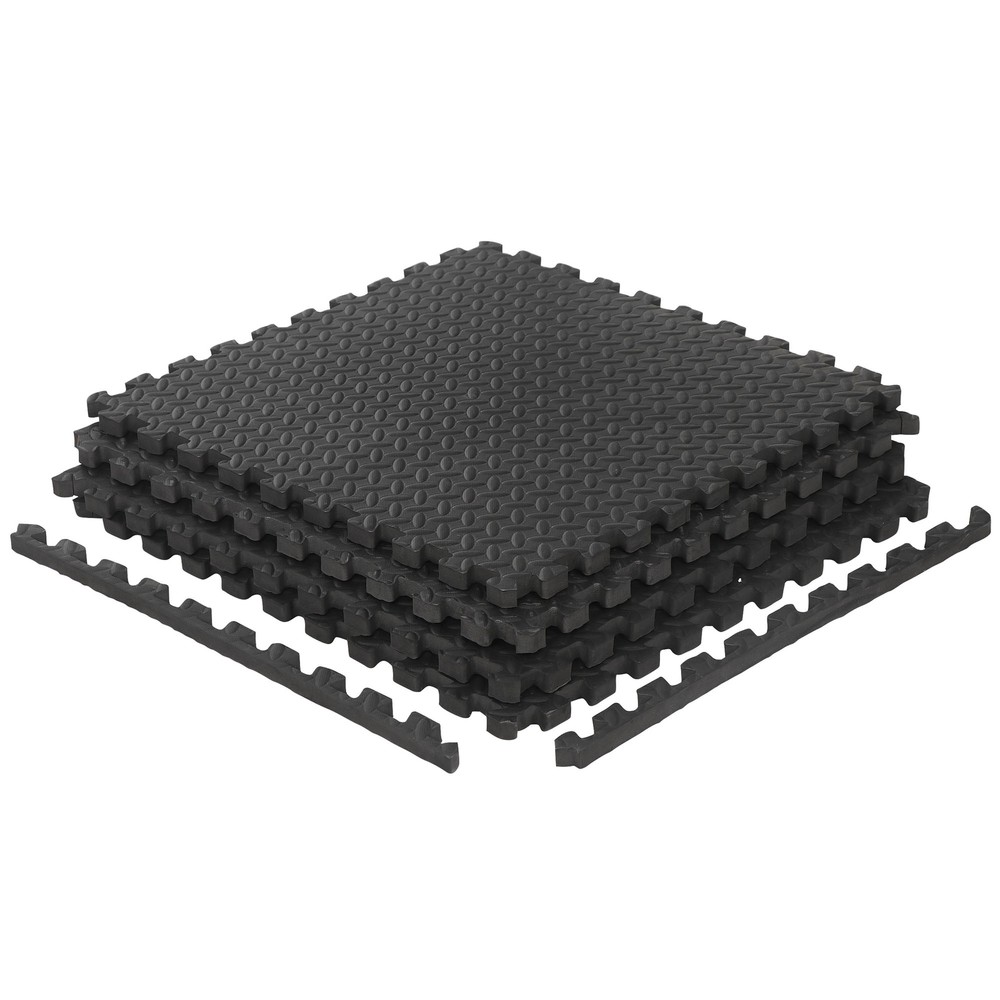 24 Tiles Puzzle Exercise Mat 3/4'' Thick Interlocking Foam Floor Mat 96 SQ. FT