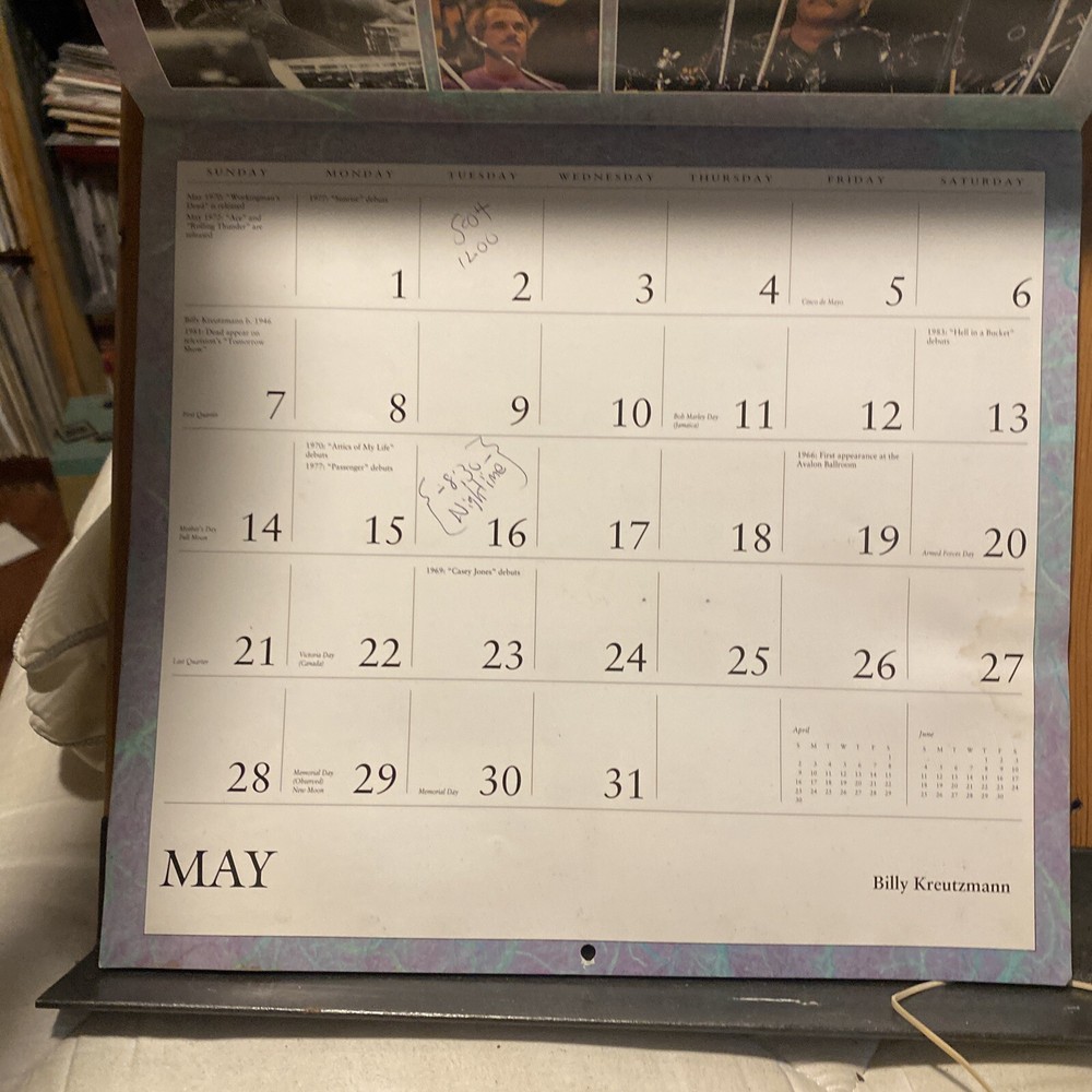 Vintage Grateful Dead Calendar 1995