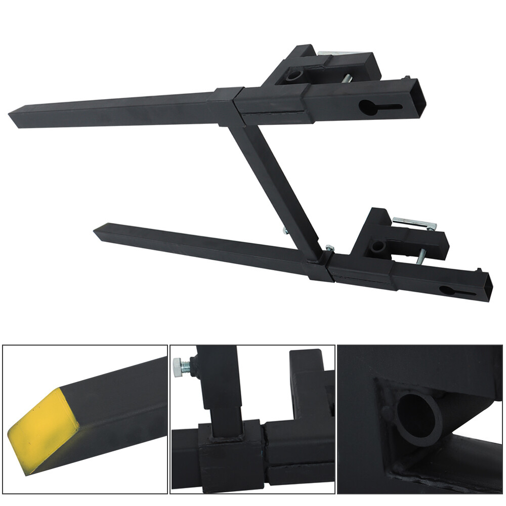 60" 2000lbs Clamp on Pallet Forks Loader Bucket Skidsteer Tractor
