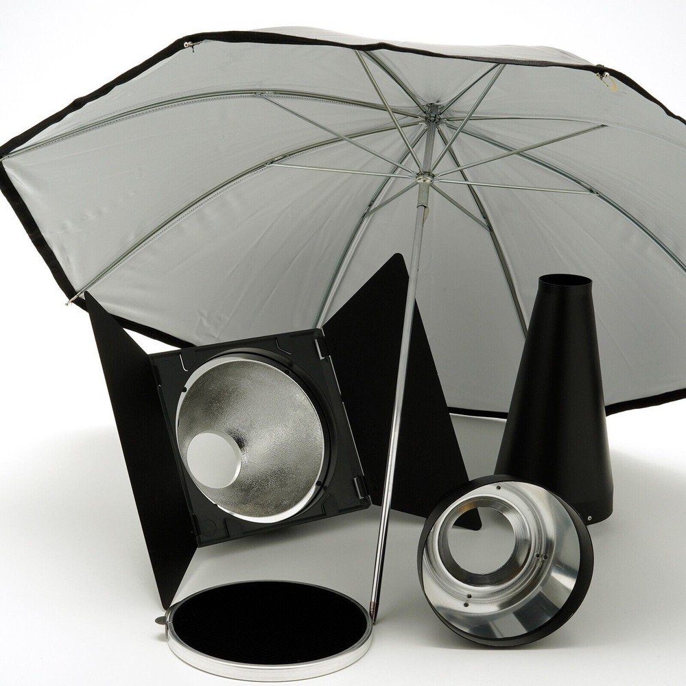 Visatec Accessory Kit: Snoot, Umbrella, Reflectors, Barn Doors, & Grid