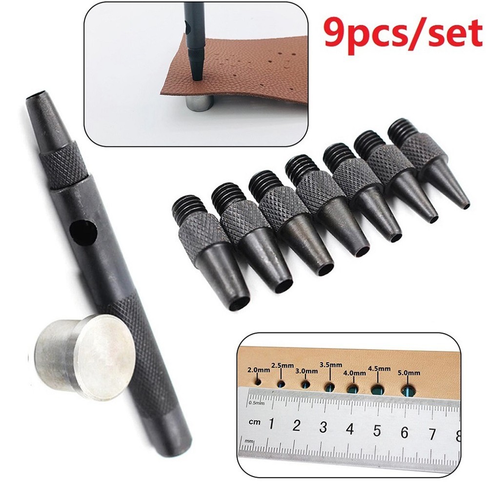 Craft Tool for Leather Replaceable Hole Puncher with Hollow Chisel Design