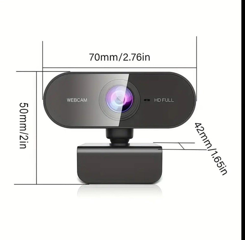 Full HD 1080P USB Wide Angle Laptop Computer Webcam & Built-in Microphone
