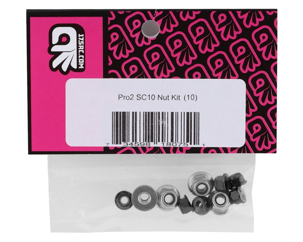 175RC Pro2 Sc10 Nut Kit (Black) (10) [175-18139]