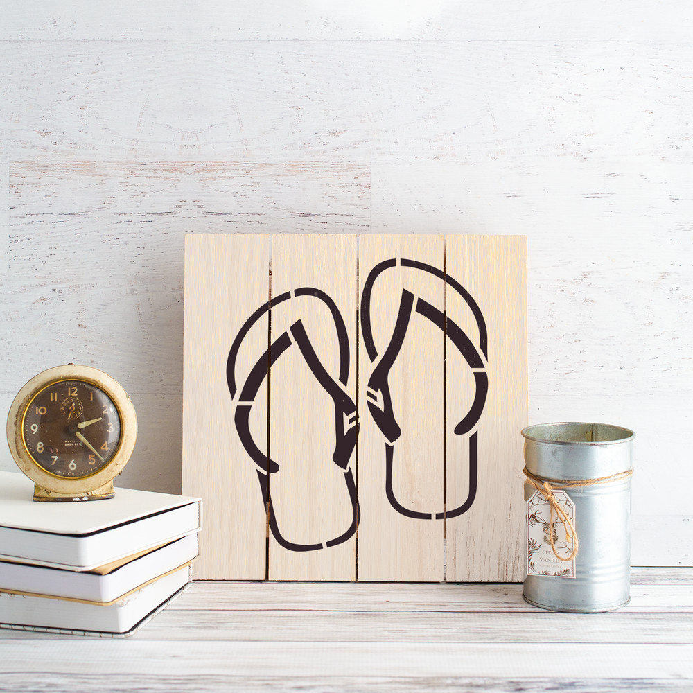 Flip Flops Stencil - Durable & Reusable Mylar Stencils