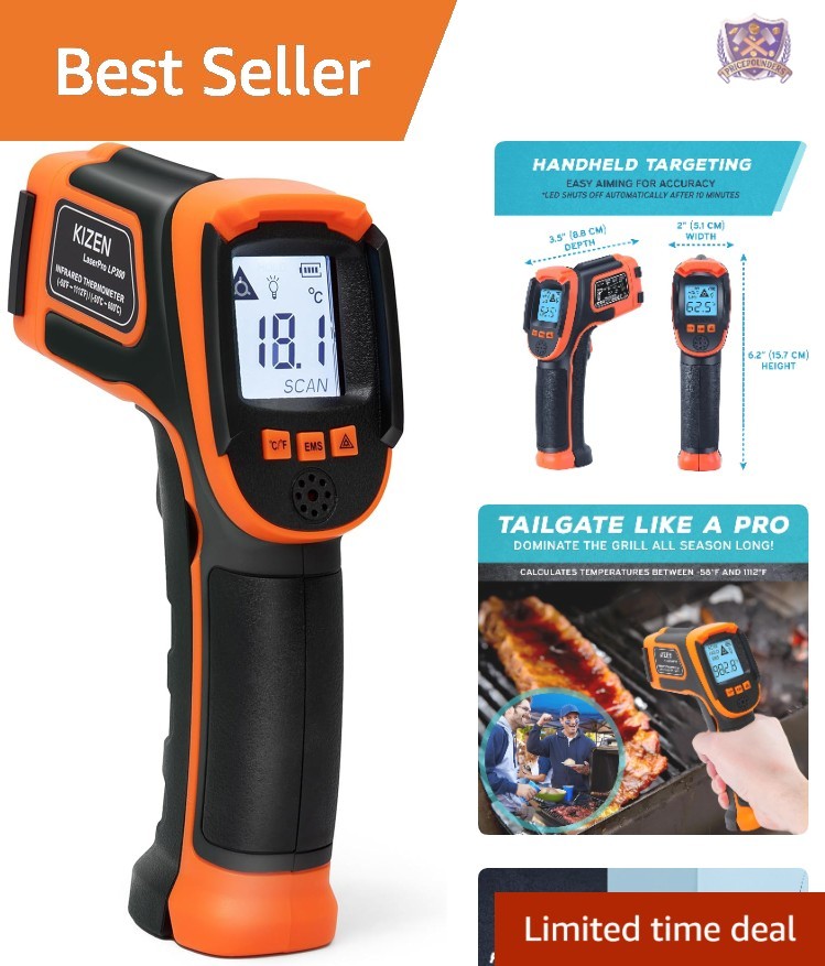 Infrared Thermometer Gun Digital Surface Temp Reader for Grill Oven Engine