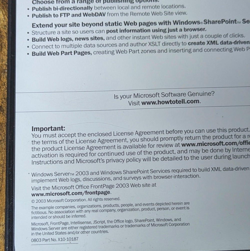 Microsoft Office FrontPage 2003 UPGRADE Edition Windows PRODUCT KEY Tested