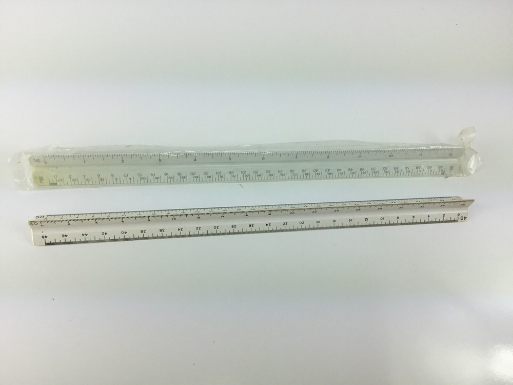 Vintage 3 sided ruler and sterling drafting tools PACIFIC ARC 92120 sterling