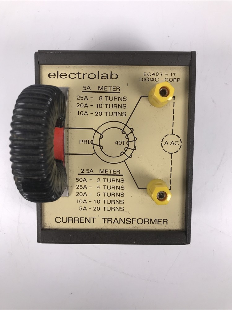 Electrolab Current Transformer Device Lab Testing EC407-17 5A Meter 2.5A Amp