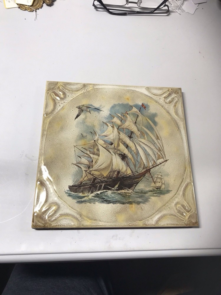 Vintage Italian Decorative Tile 8”