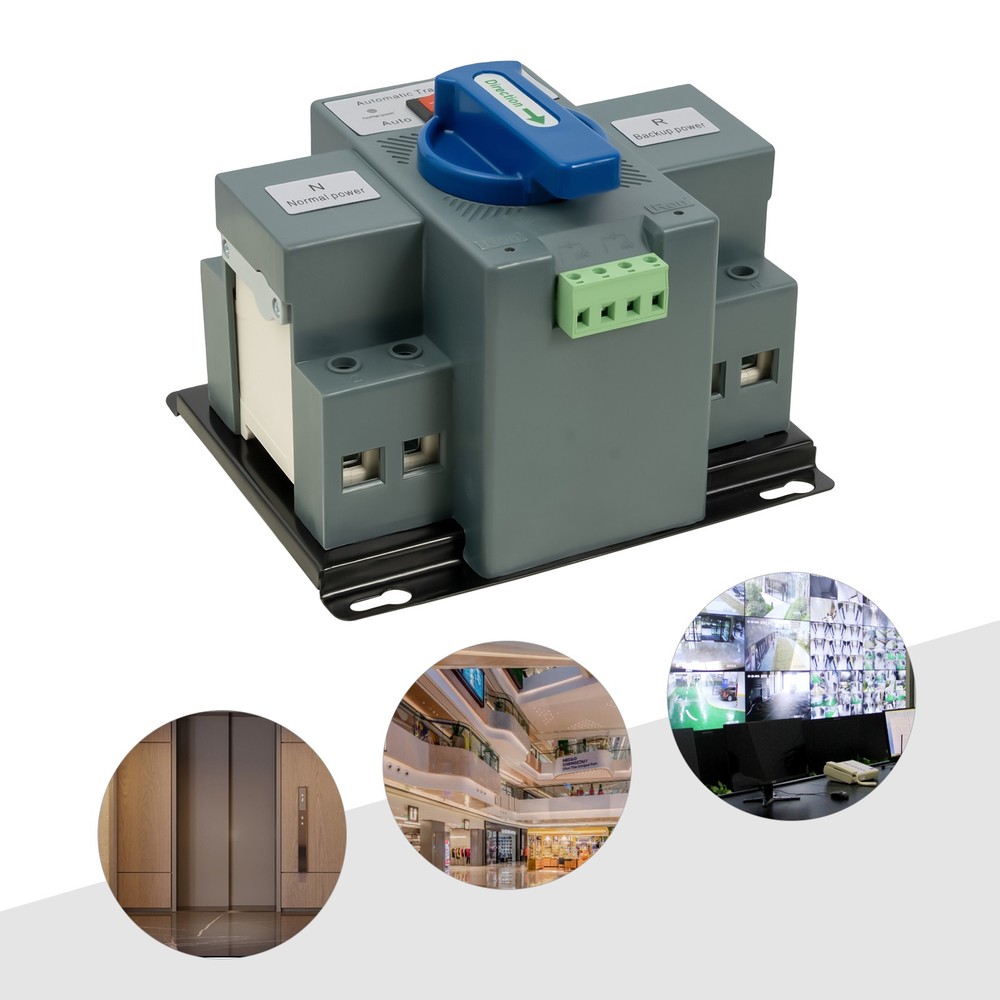 63A ATS Dual Power Automatic Transfer Switch for Generator Changeover Switch 2P