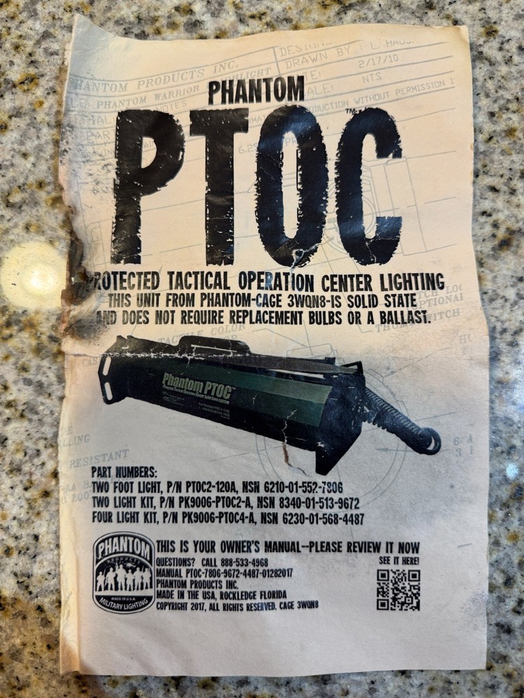 PHANTOM PTOC PROTECTED TACTICAL OPERATION CENTER SOLID STATE LIGHTING PTOC-2-120