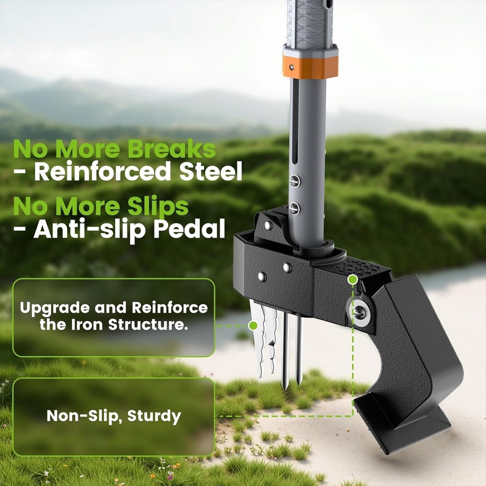 Weed Puller Tool - Stand Up Weed Puller with 4-Claw Steel Head, 39"-46" Retracta