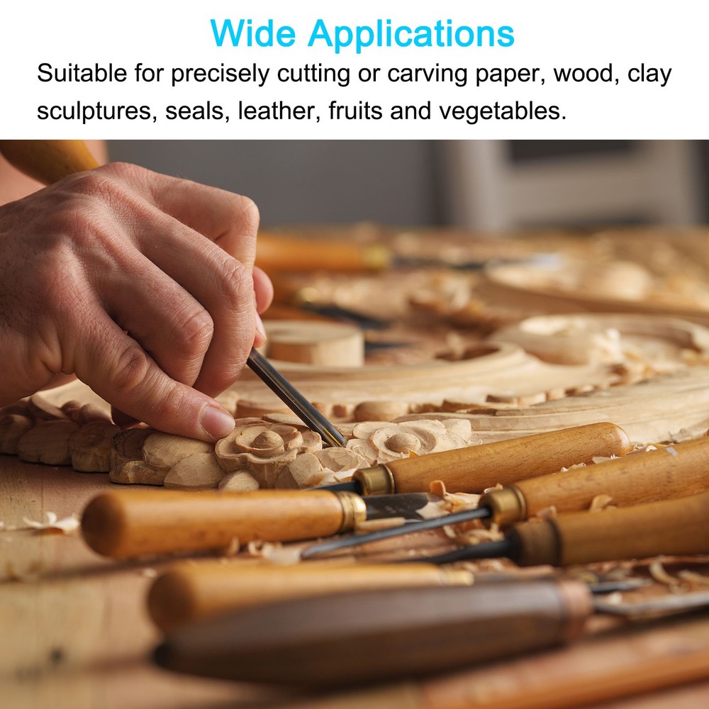 Medium/Big Flat/Triangle/Arc Blade Solid Wood Handle Carving Knife Set (4pcs)