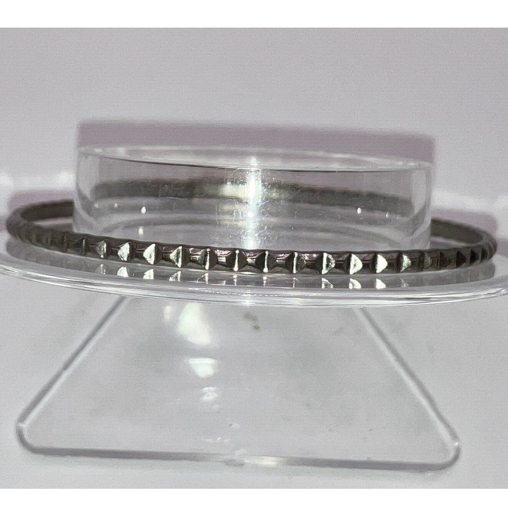 Silver-Tone Stamped Beveled 2.75" Bangle Bracelet!
