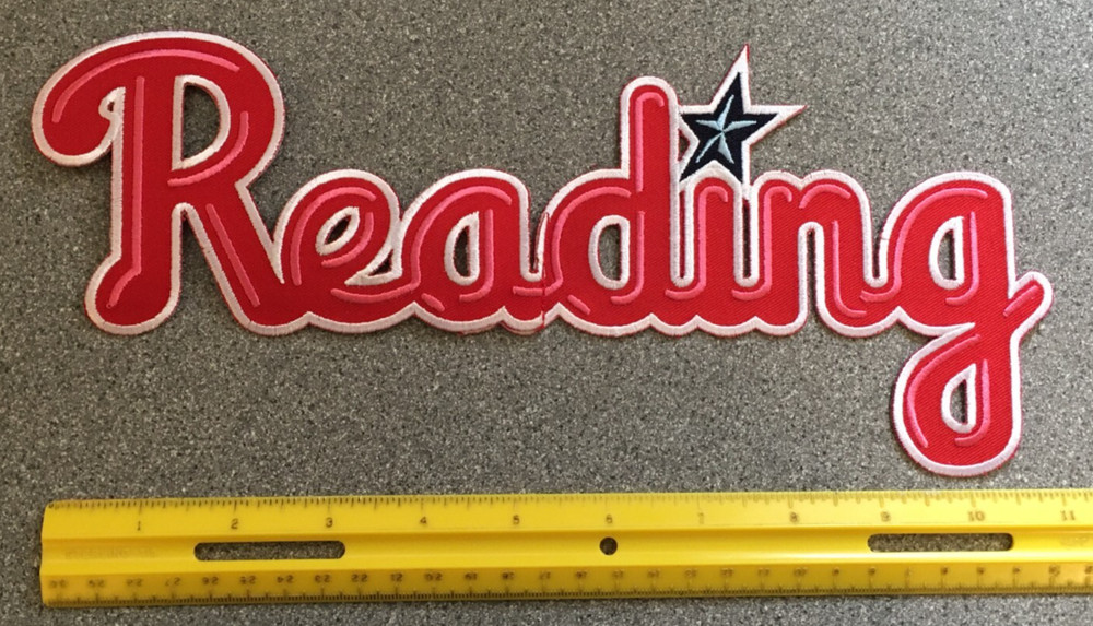 2008-12 READING PHILLIES EASTERN MINOR LEAGUE BASEBALL 11" SCRIPT PATCH 2 PC SET