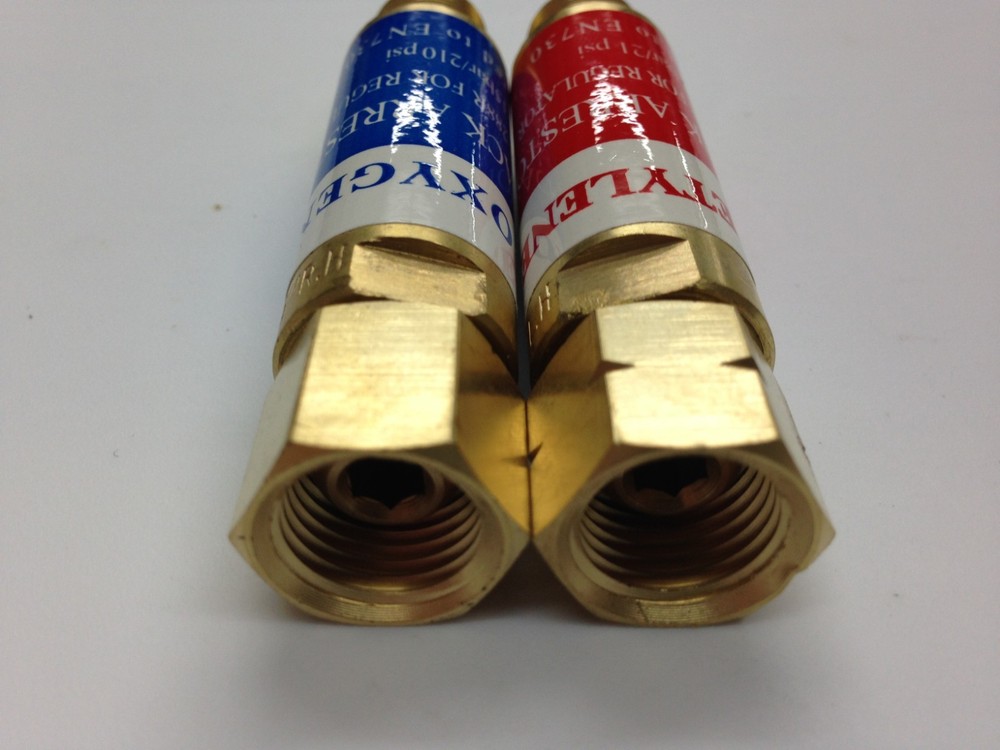 ACETYLENE & OXYGEN FLASHBACK ARRESTOR #288 SET TORCH WELDING ISO 9001