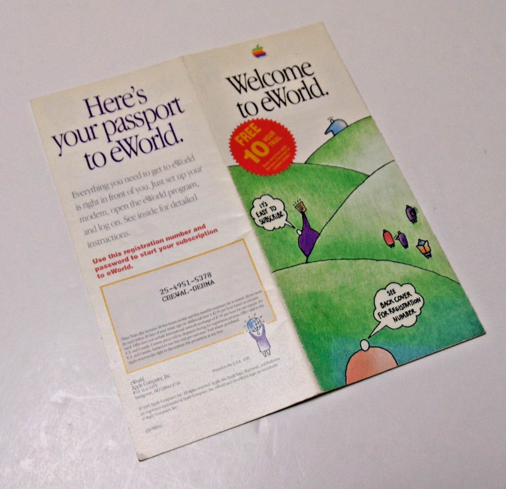 MAC Computer Apple eWORLD Community 1995 Retro Vintage Computing Brochure