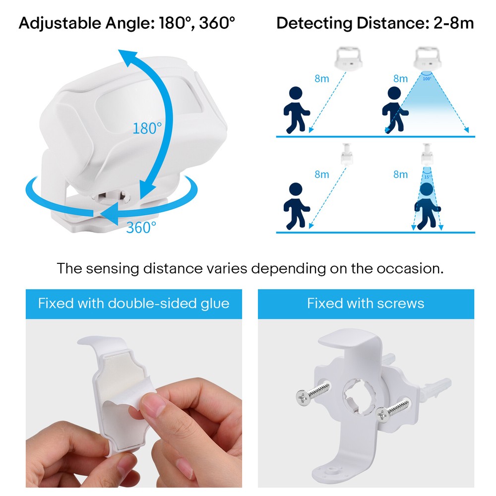 918ft Long Range Driveway Alarms Waterproof Wireless Motion Sensor with 2 Sensor