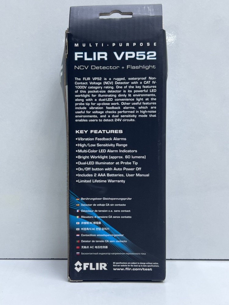 FLIR VP52 NCV DETECTOR + FLASHLIGHT