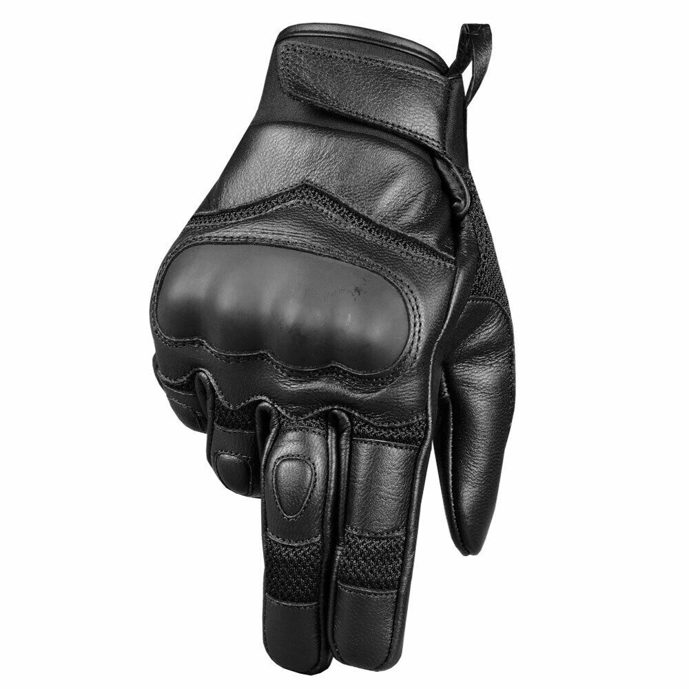 Men's Touchscreen Leather & Mesh Motorcycle Men Cruiser Gloves