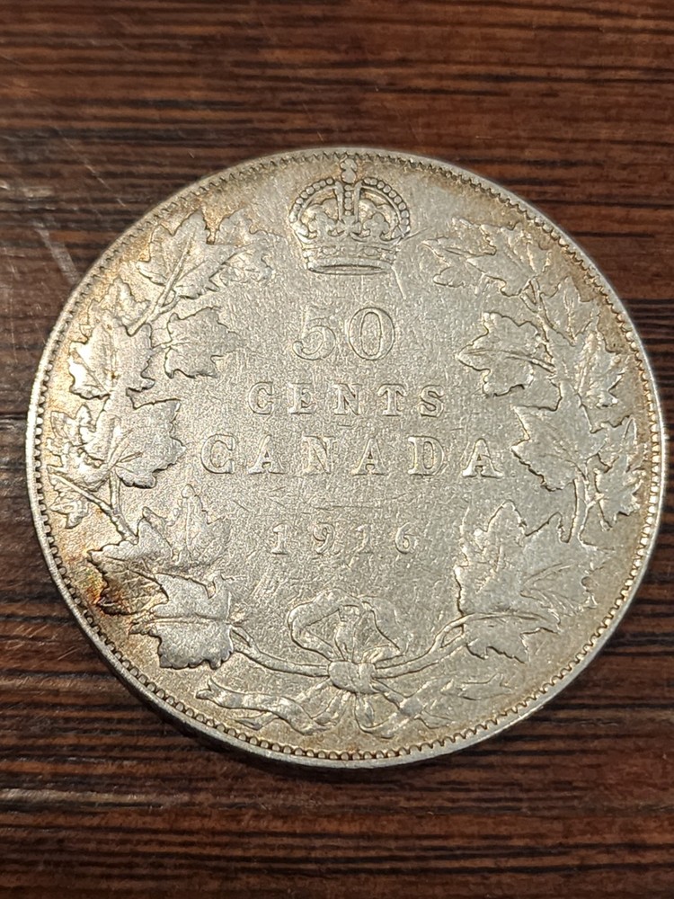 1916 Canada 50 Cents Silver Coin