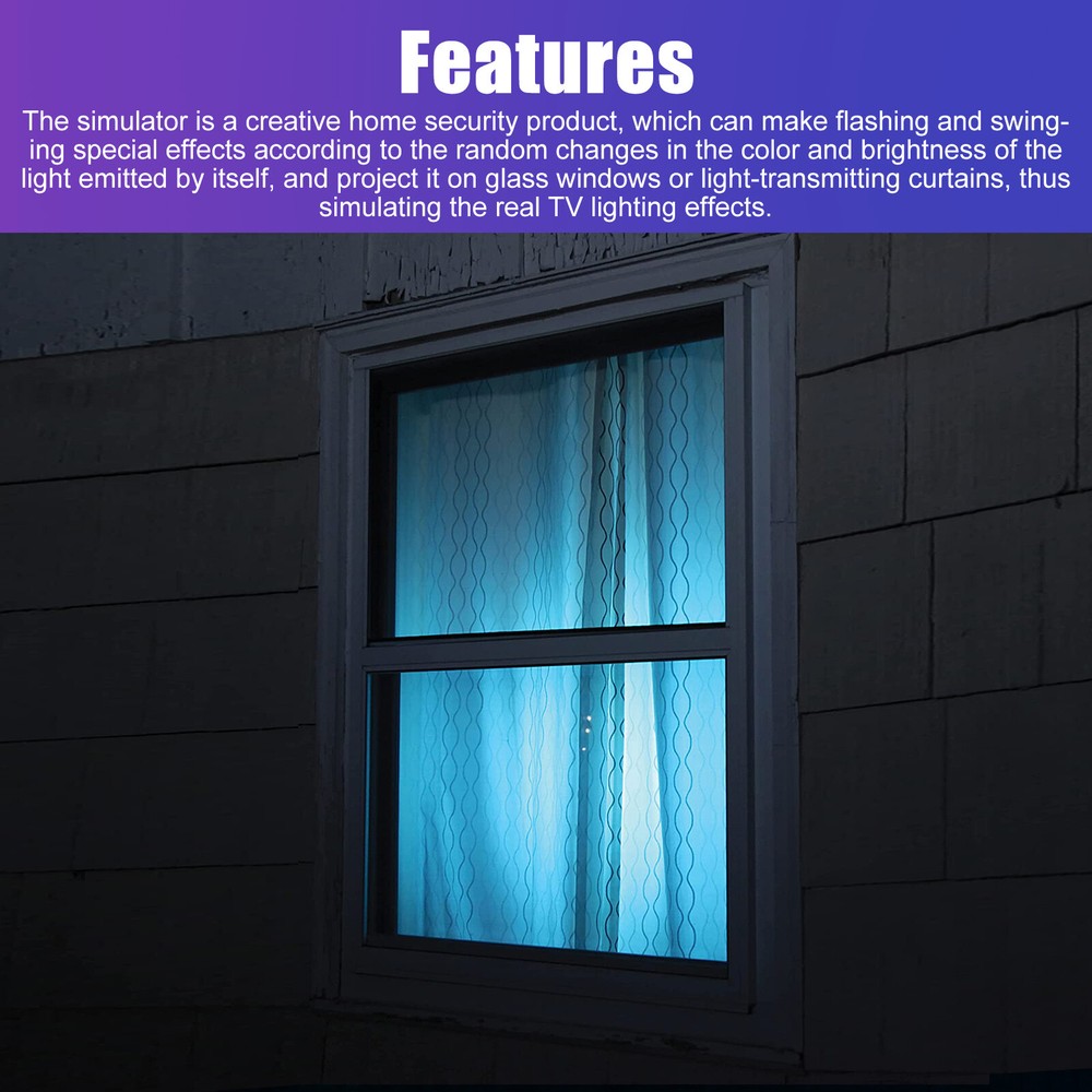 TV Simulator Extra Bright LED Light With Timer For Home Security Tool USB Charge