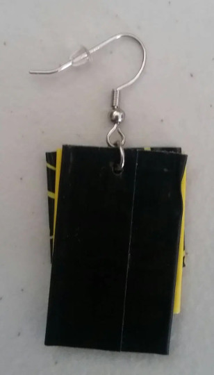 Music Notes earrings duct duck tape lightweight handmade