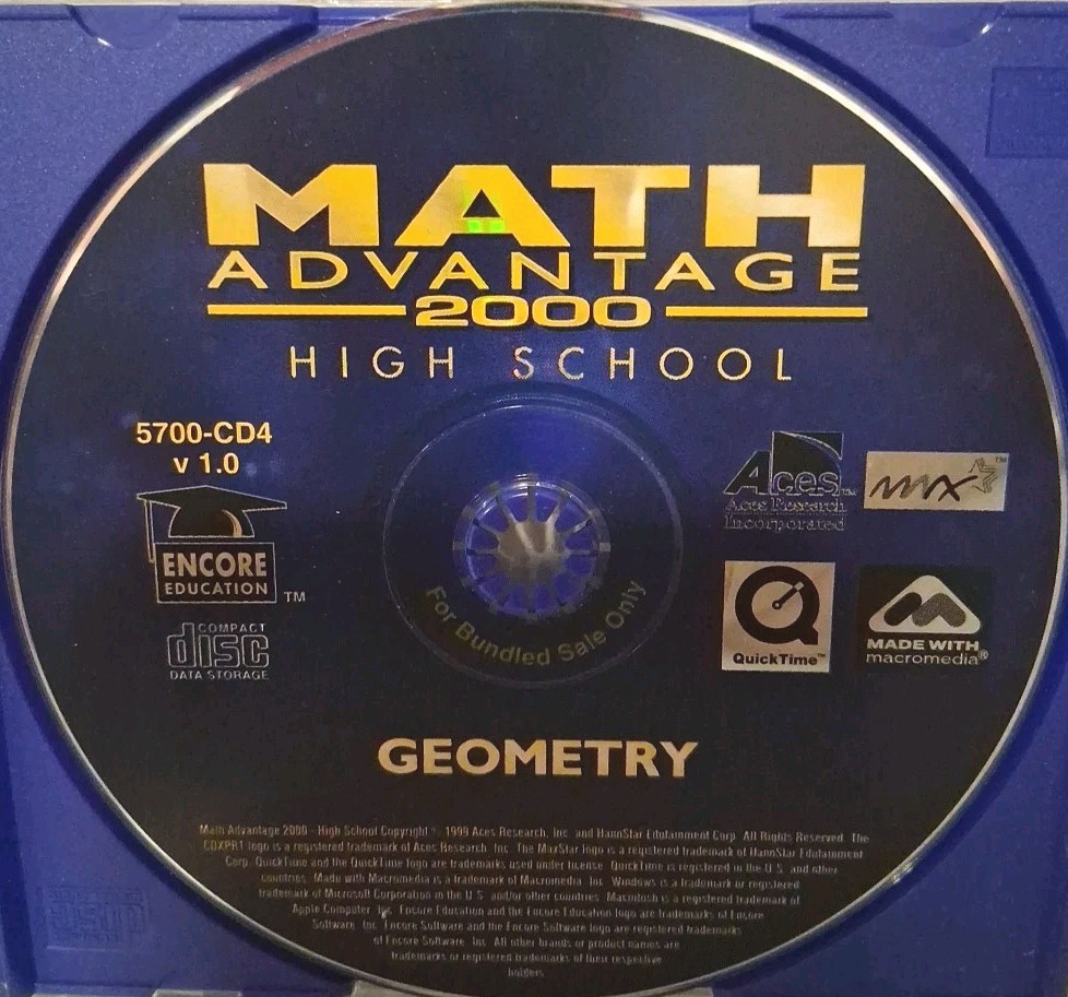 Math Advantage 2000 High School Geometry CD-ROM, 5700-CD4 v1.0