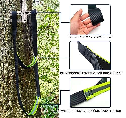 CRAFTJOY 2-Step Climbing Stick Aider, Tree Stand Steps,with Reflective Layer