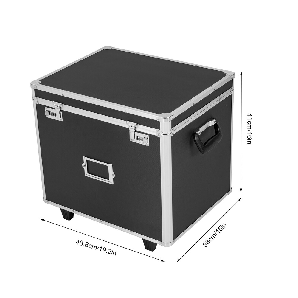 Aluminum Alloy File Lock Box Hand Pull File Case Locking Mobile Business Box