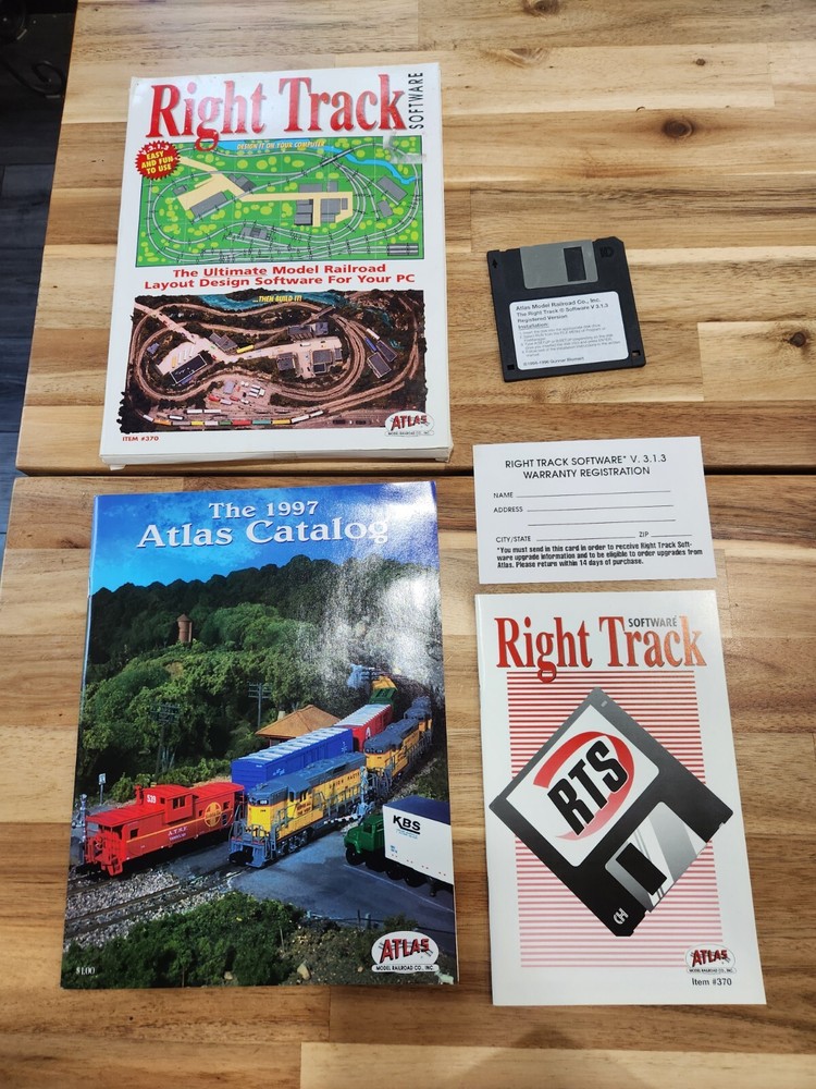 Atlas Right Track Modern Railroad Layout Design Software, PC, 3.5" Disc