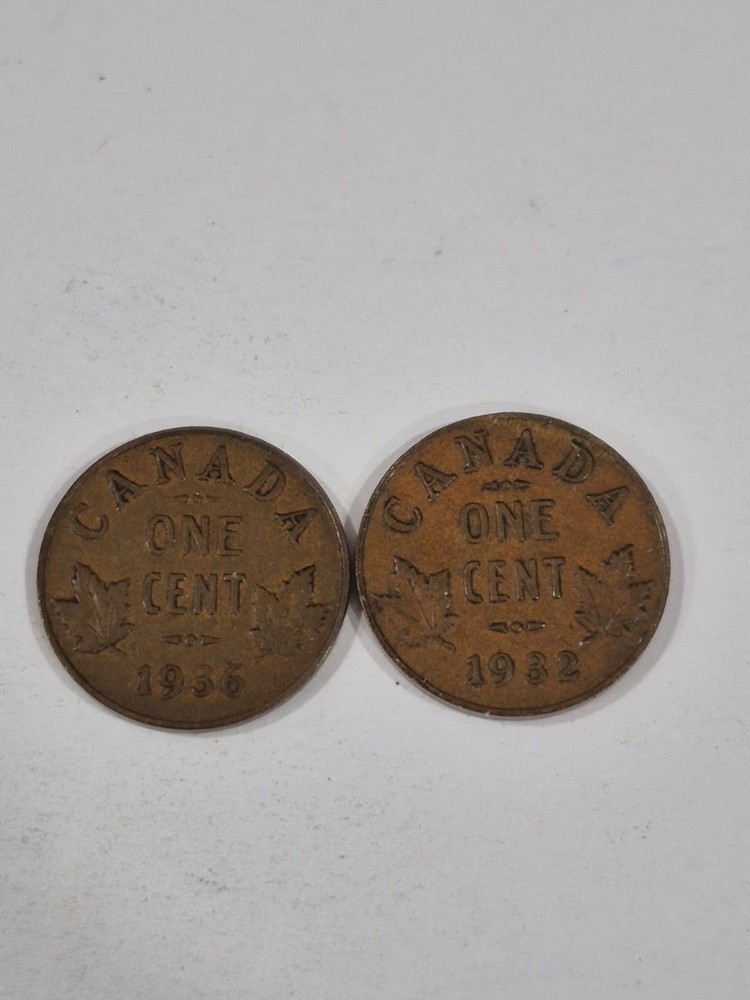 1932 and 1936 Canada One Cent Coin E5
