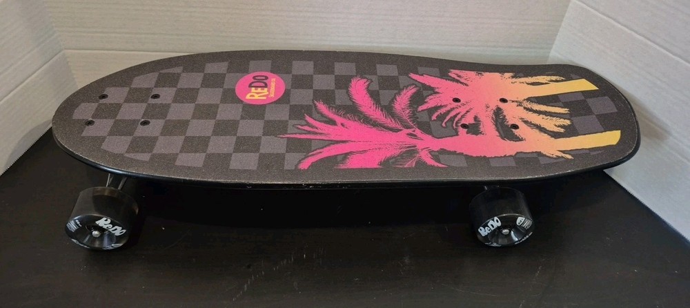 ReDo Shorty Cruiser Palm Checkers Skateboard EUC