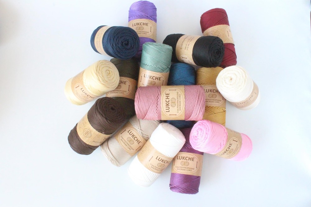Polyester Macrame Cord 2mm x 125 Yards, 100 Polypropylene Premium Macrame Rop...