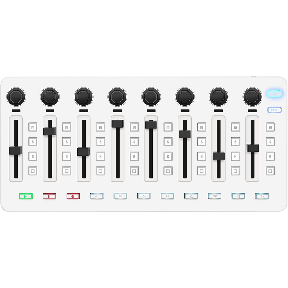 M-WAVE Wireless MIDI Controller - Bluetooth USB MIDI Mixer with 8 Knobs