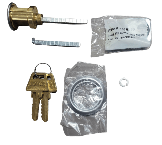 5-PACK US Lock Rim Cylinder Solid Brass SX Keyway Chrome KA2