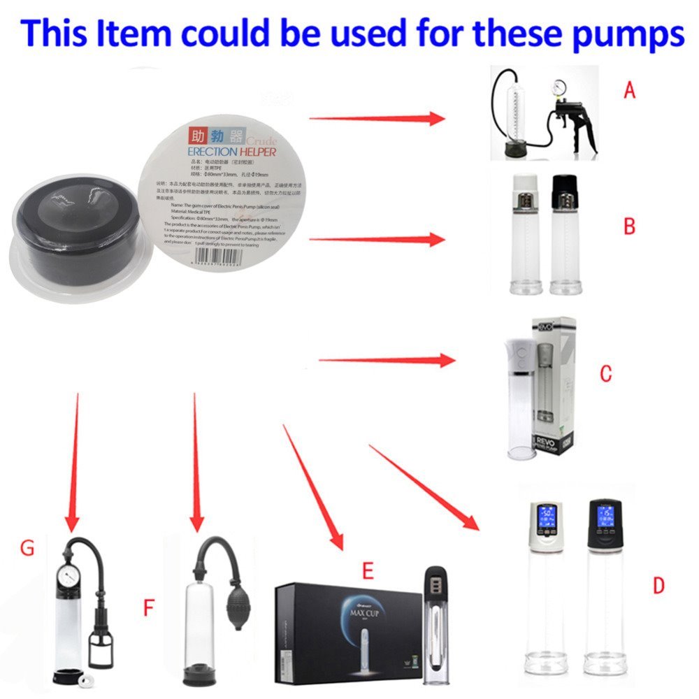 2 Black Universal Silicone Replacement Donut Sleeve for Penis Pump Accessory