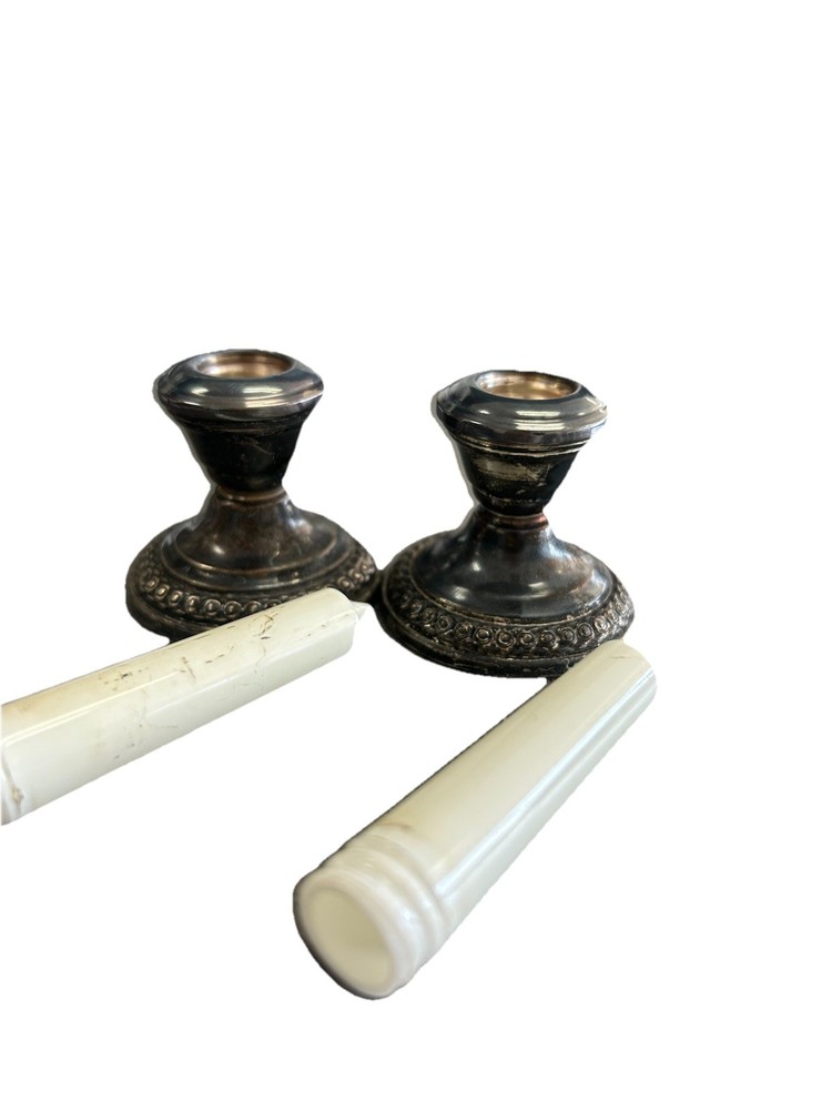 LaPierre Weighted Reinforced Silver Plated Candlesticks Candle Holders Pair
