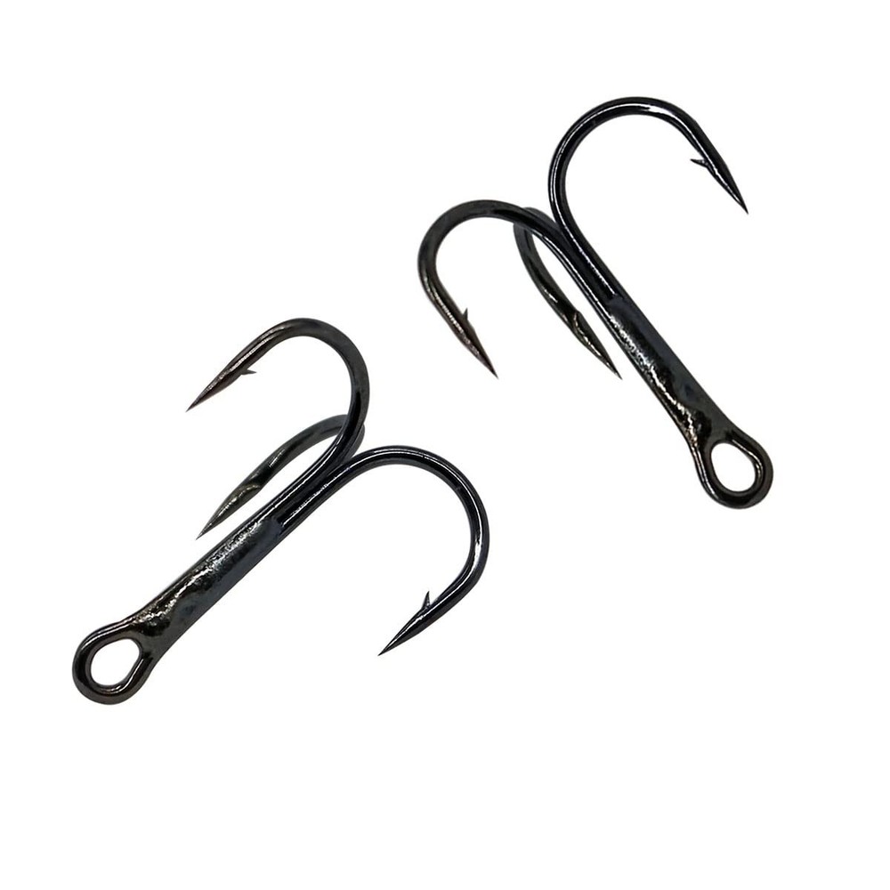 Saltwater Treble Hooks 200Pcs, Strong Sharp Hooks, Split Rings, Silver