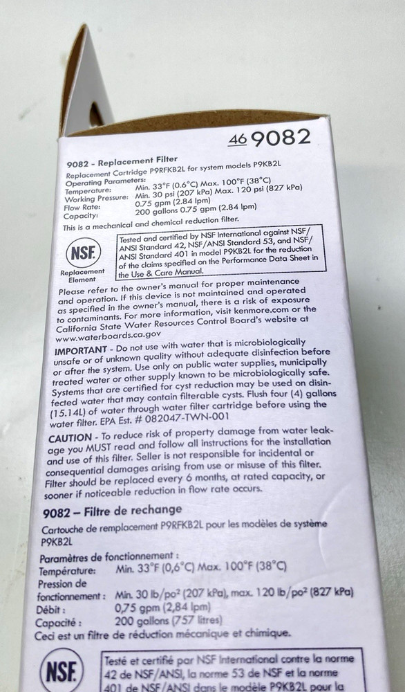 2- New, 9082 Replacement Refrigerator Filter Kenmore 46-9082,46-9903, Free Ship