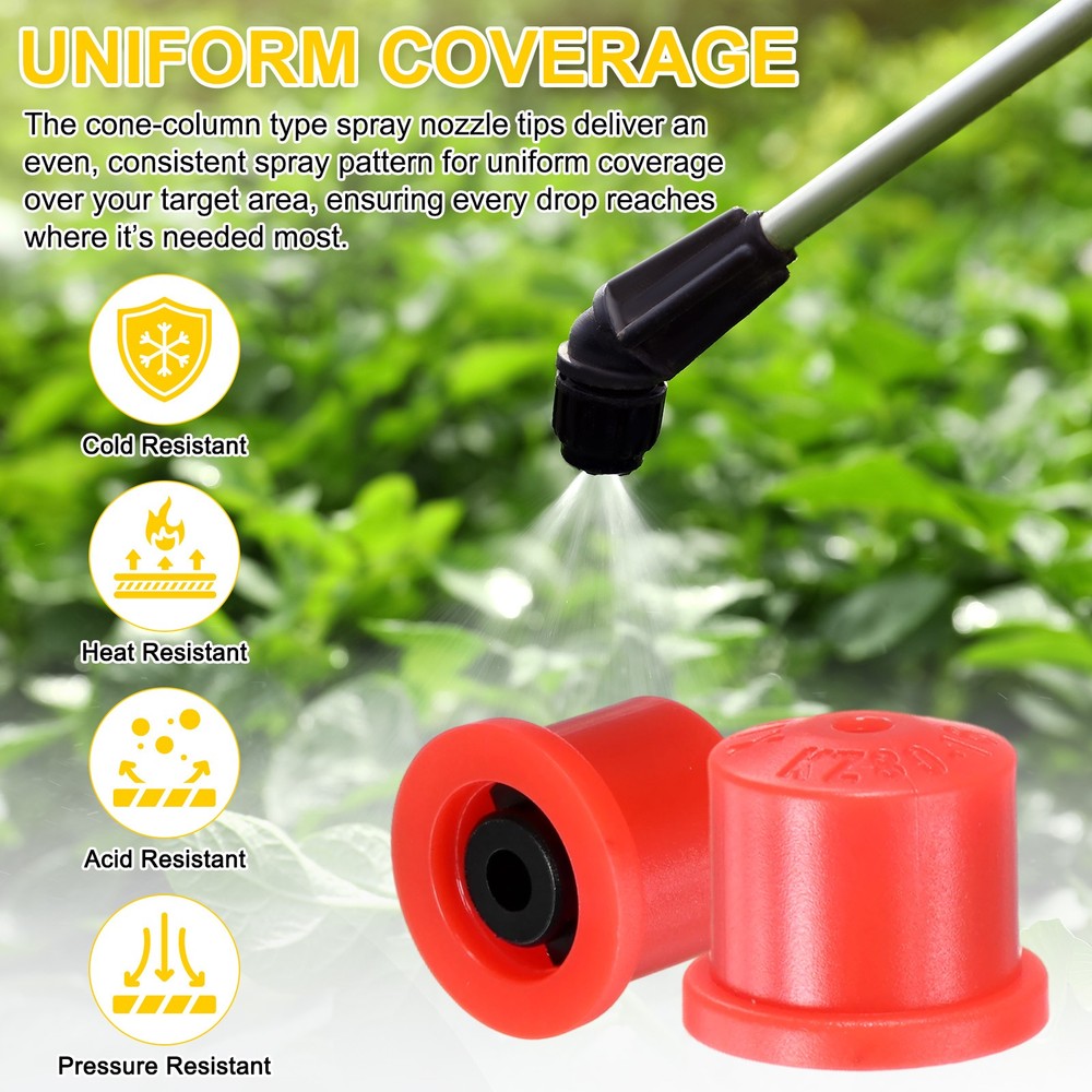 5-Pack Plastic Hollow Cone Sprayer Nozzle Tips [Red, 2.08mm Pore]
