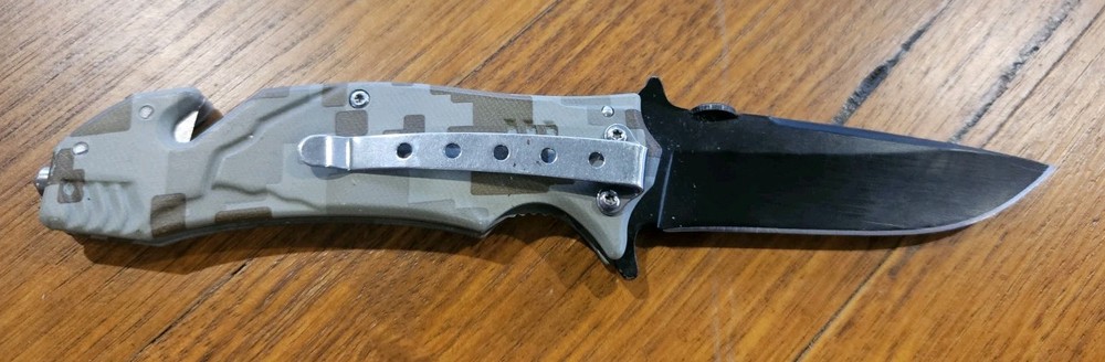 Ridgeline Folding Knife Camo Handle Liner Lock Pocket Clip